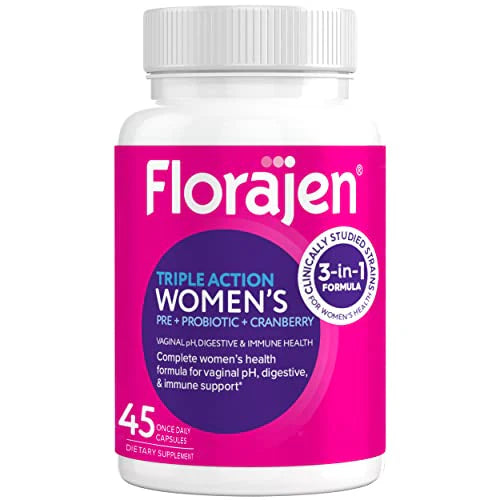 Women's Vaginal Probiotic Prebiotic Cranberry Supplement 45 Capsules T838
