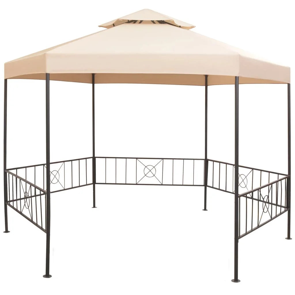 Beige Steel Frame Garden Canopy Tent Sun Shelter A997