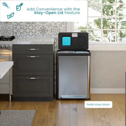 18.5 gal Stainless Steel Kitchen Garbage Can T384681