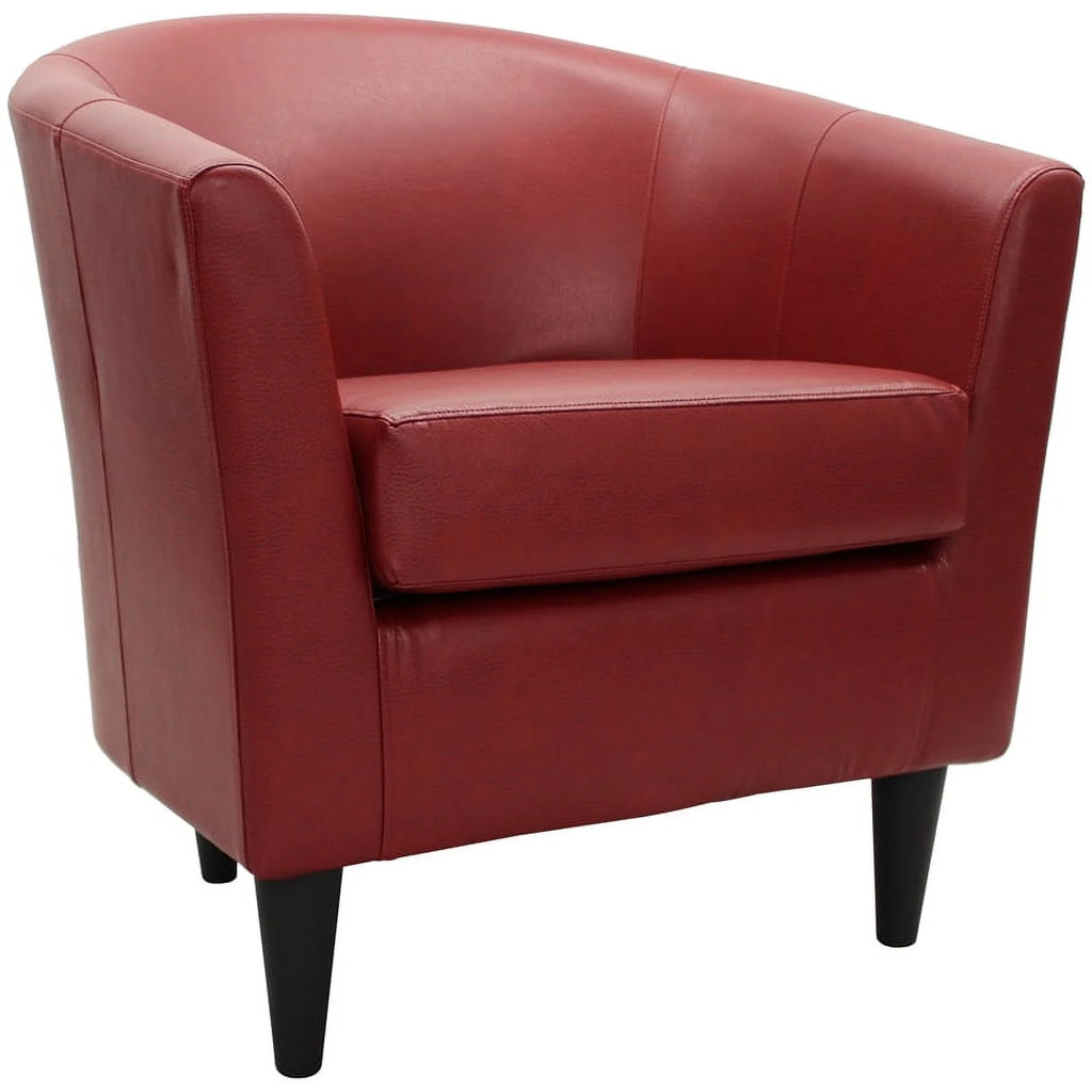 Red Faux Leather Club Chair Z3367