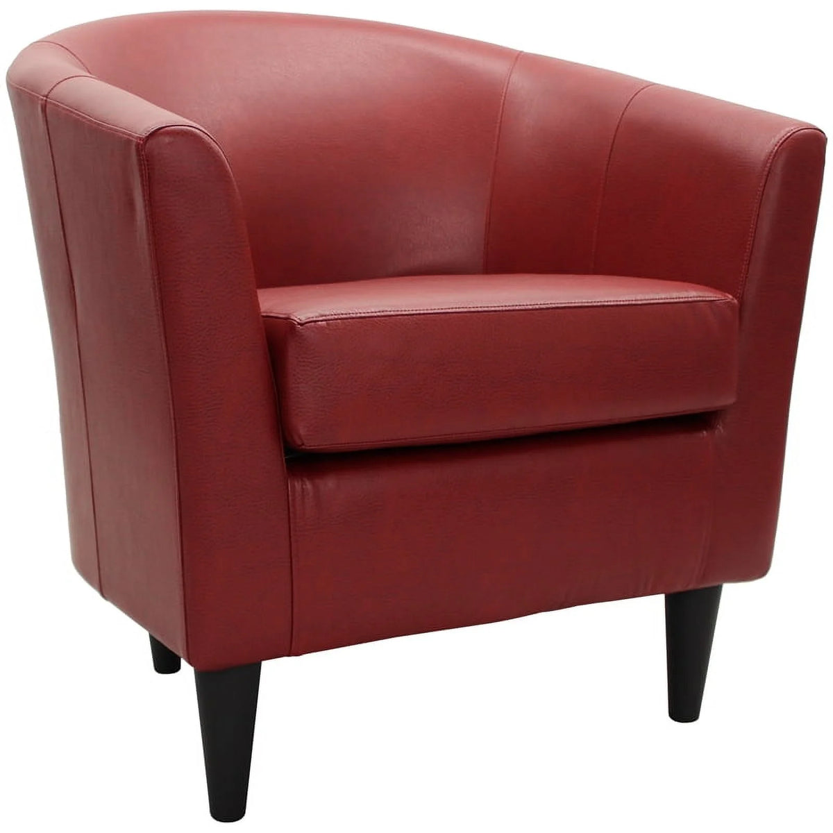 Red Faux Leather Club Chair Z3367