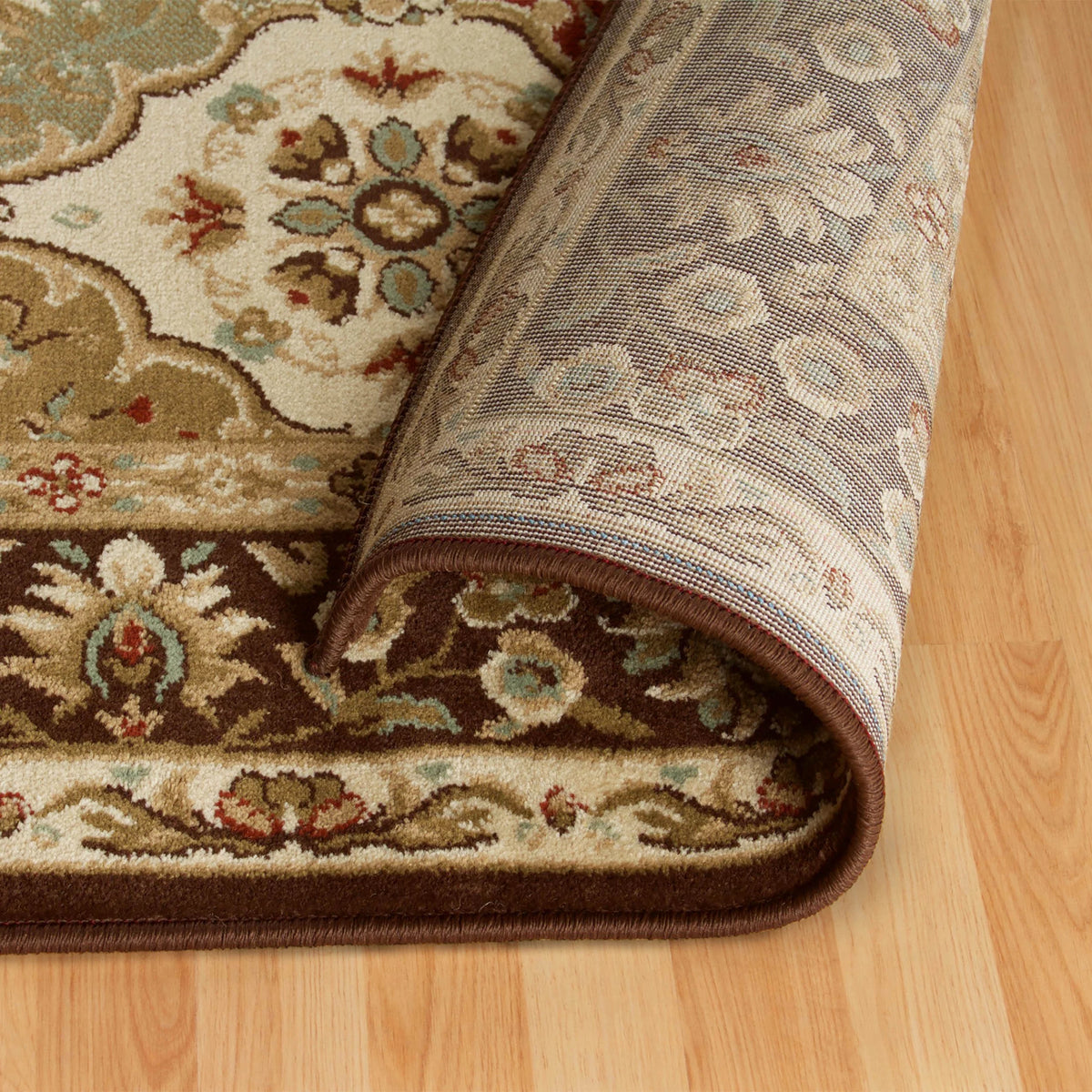Chocolate 8' x 10' Floral Indoor Area Rug A12472