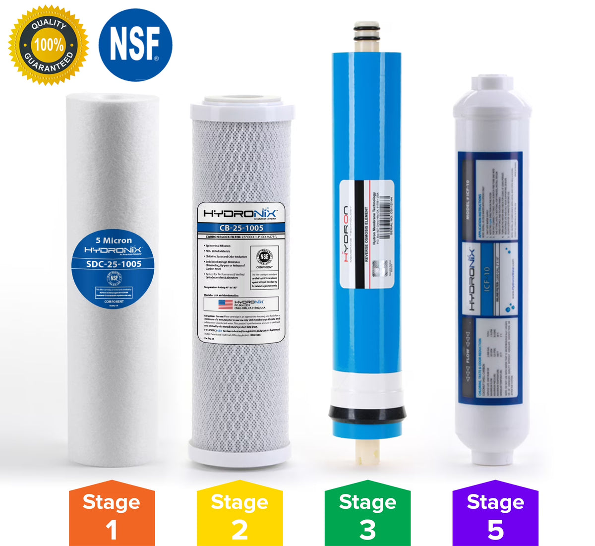 4 Stage RO Replacement Filter Set with 50 GPD Membrane Y753781