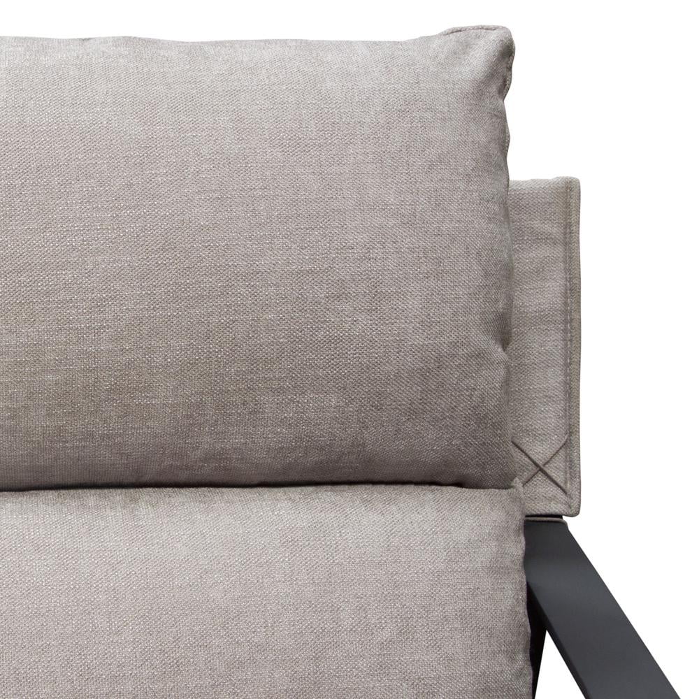 Grey Fabric Accent Chair with Black Metal Frame N211446