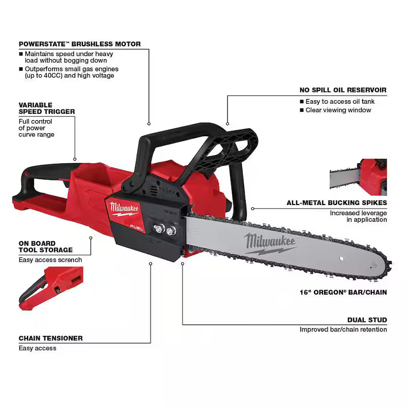 18V Lithium-Ion Cordless Brushless String Trimmer and Chainsaw Combo Kit O976