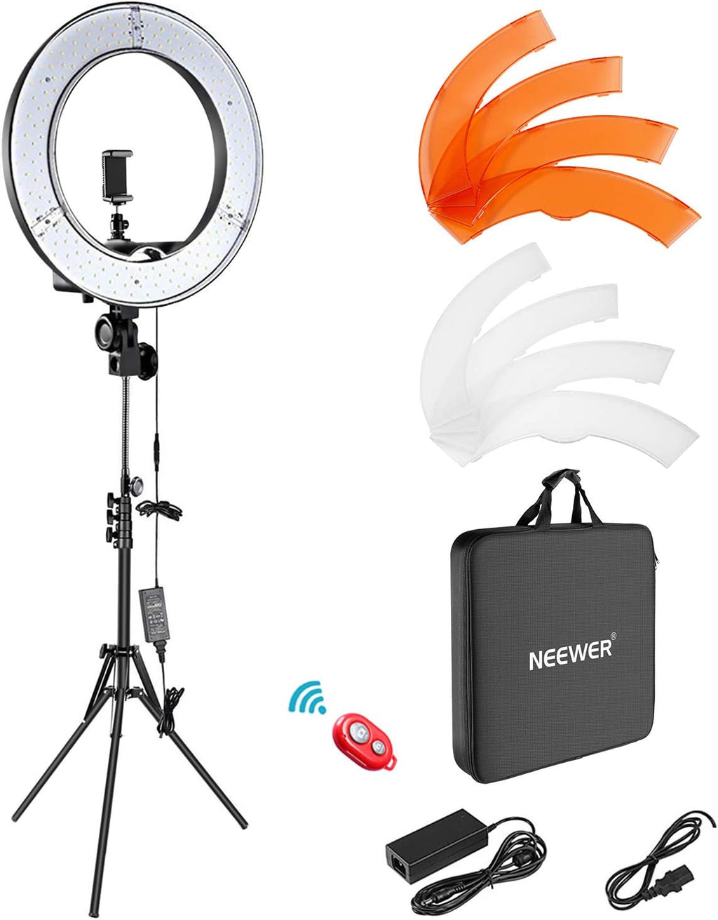 18/48cm 55W 5500K Dimmable LED Ring Light with Light Stand and Carrying Bag F9228
