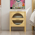 Black Brown Nightstand with Socket and 1 Door E3557