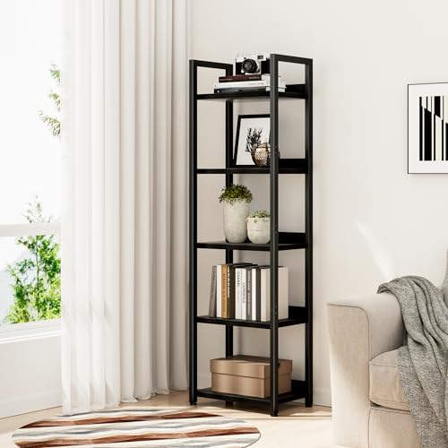 5 Tier Black Bookshelf I82173