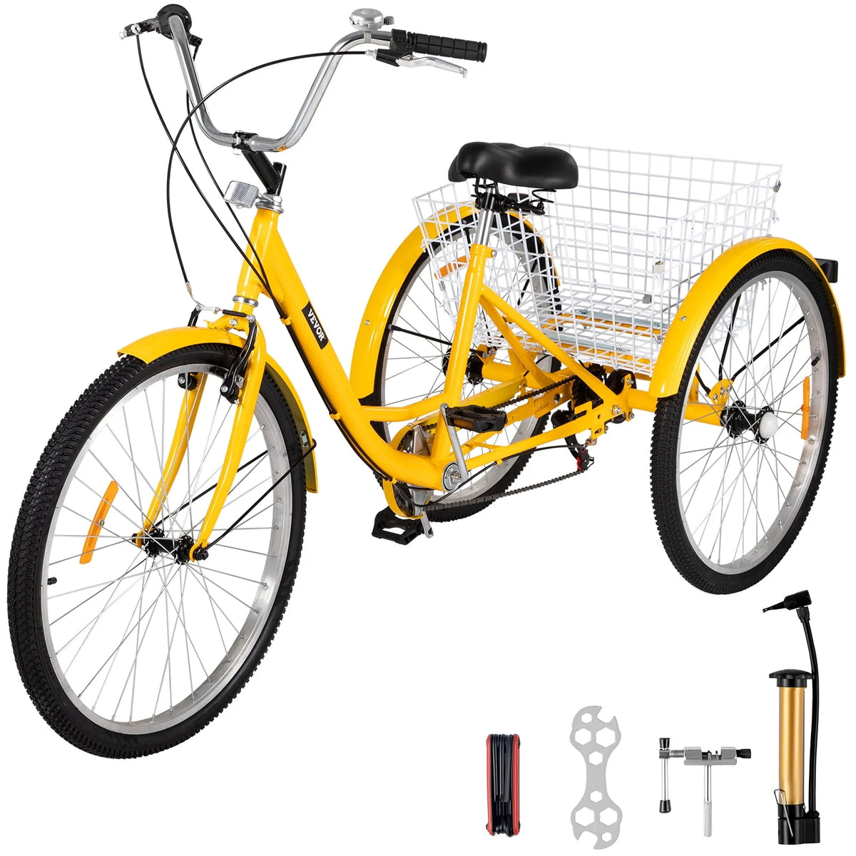 26 inch 7-Speed Adult Tricycle with Basket U495304