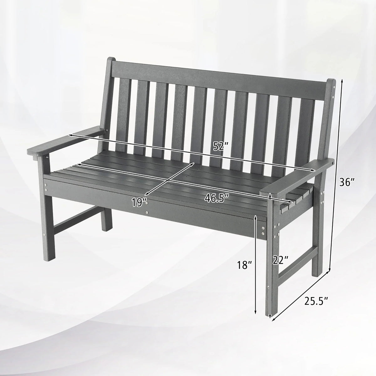 All-Weather HDPE 2-Person Outdoor Bench I4486