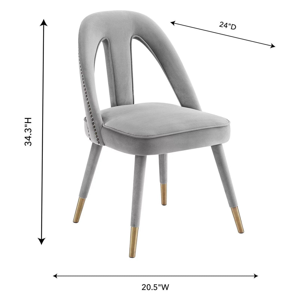 Light Grey Velvet Dining Chair with Gold Tipped Legs C208586