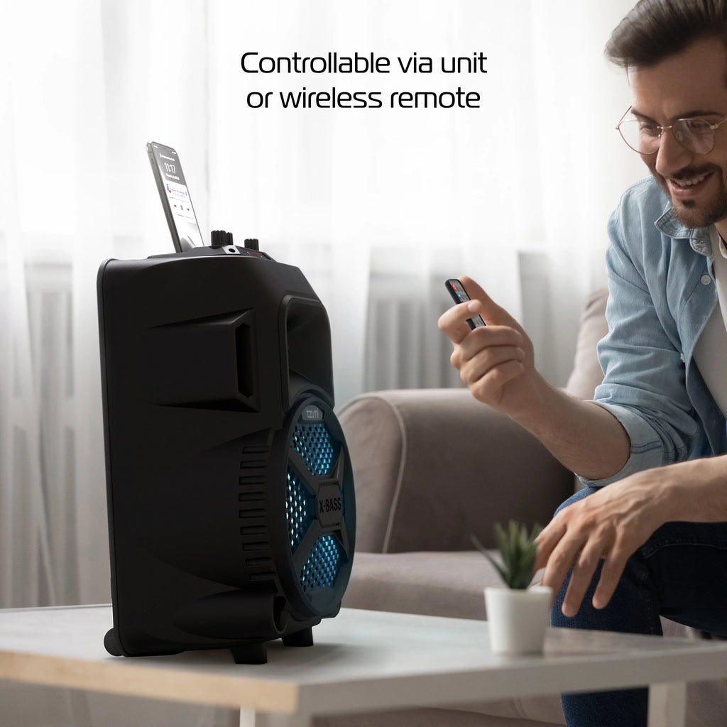 Rechargeable Bluetooth Speaker with 8in. Subwoofer and Microphone F847