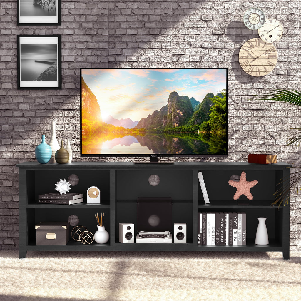 Natural Wood TV Stand with 2 Door Cabinet E1009