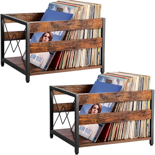 Brown Wooden Vinyl Record Storage Crate Z89307