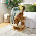 20-in 3-Step Carpet Wooden Cat Steps O87342