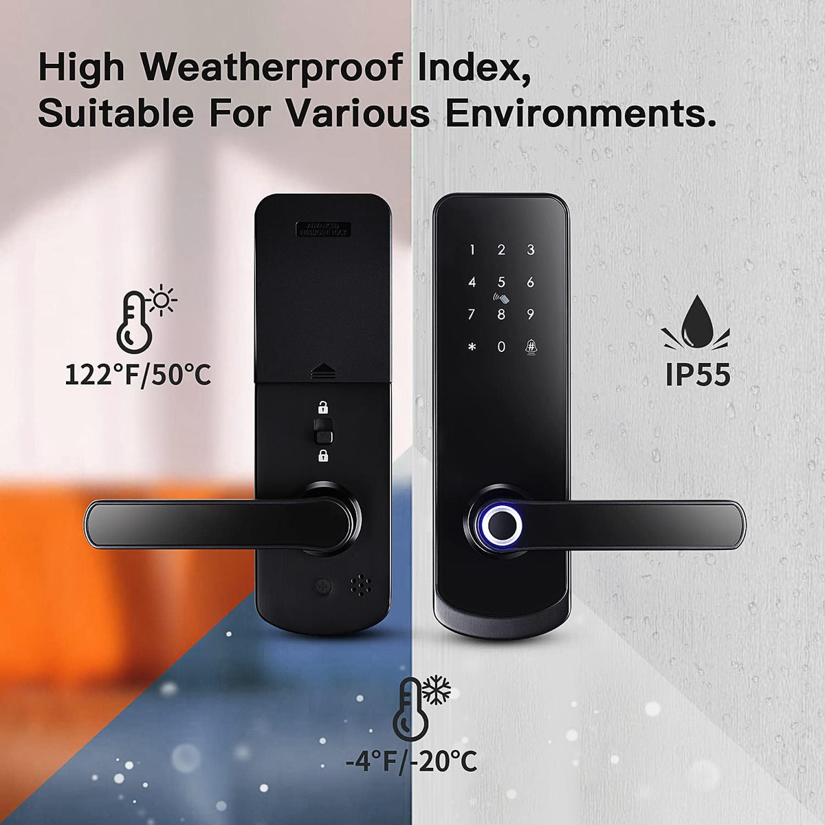 Fingerprint Smart Door Lock with Reversible Handle S388268