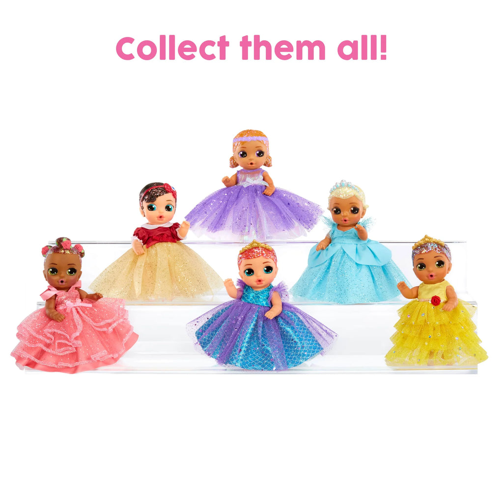 Baby Born Surprise Small Dolls Series 9 with 3 Water Surprises, Princess-Themed Dress, Color Change Diaper, Castle Packaging I994