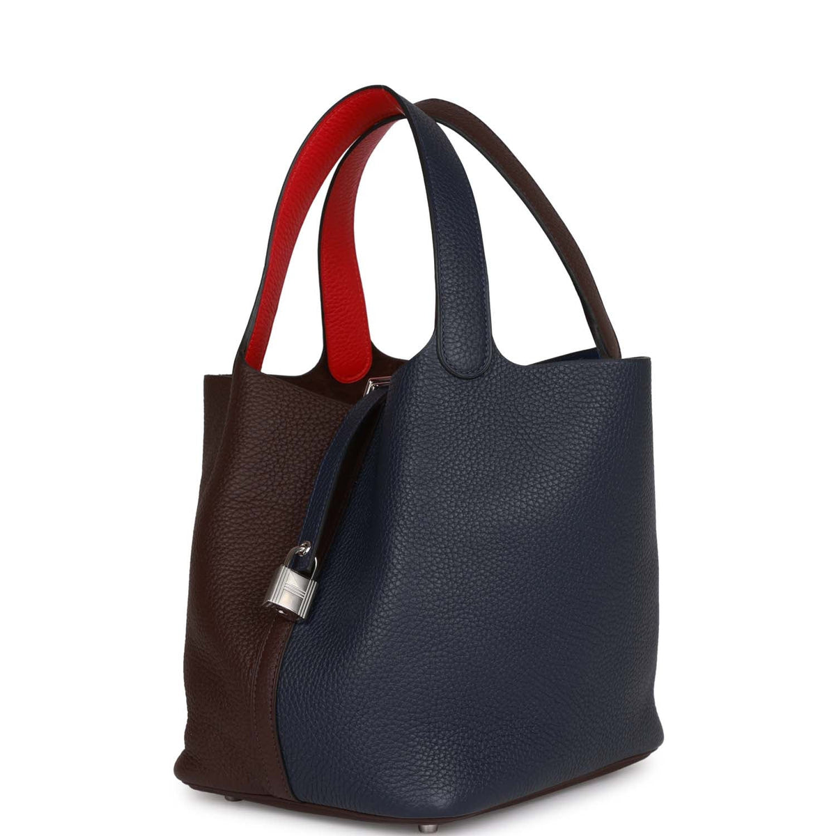 Bleu Nuit Framboise Rouge Sellier Clemence Palladium Hardware Bucket Bag X3438