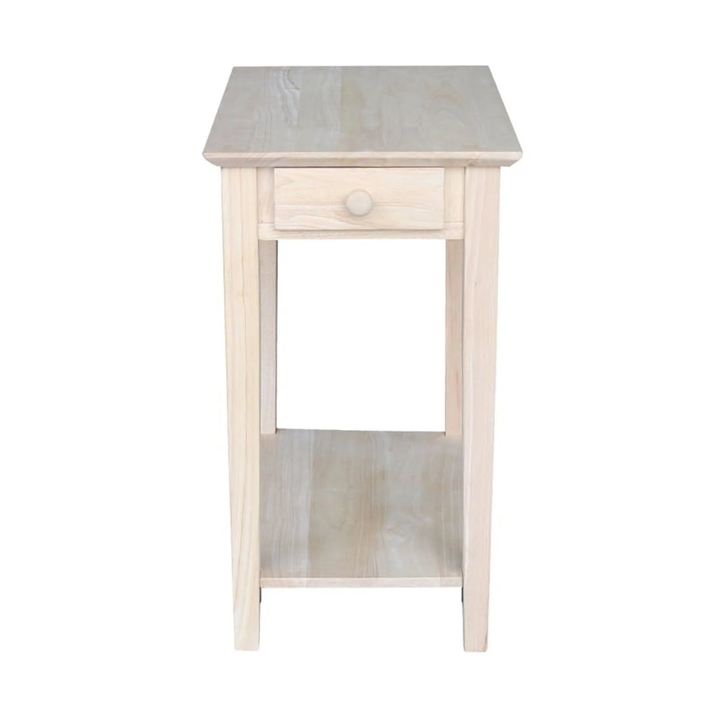 Solid Wood Unfinished 1-Drawer End Table Z4728