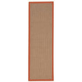Machine Tufted Wool 2'6"x12' Rug in Brown and Burnt Orange W2980