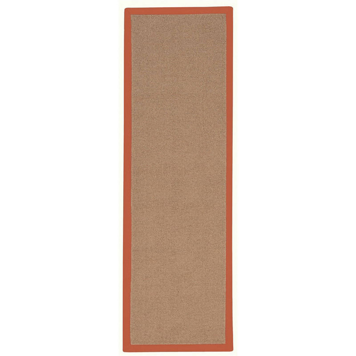Machine Tufted Wool 2'6"x12' Rug in Brown and Burnt Orange W2980