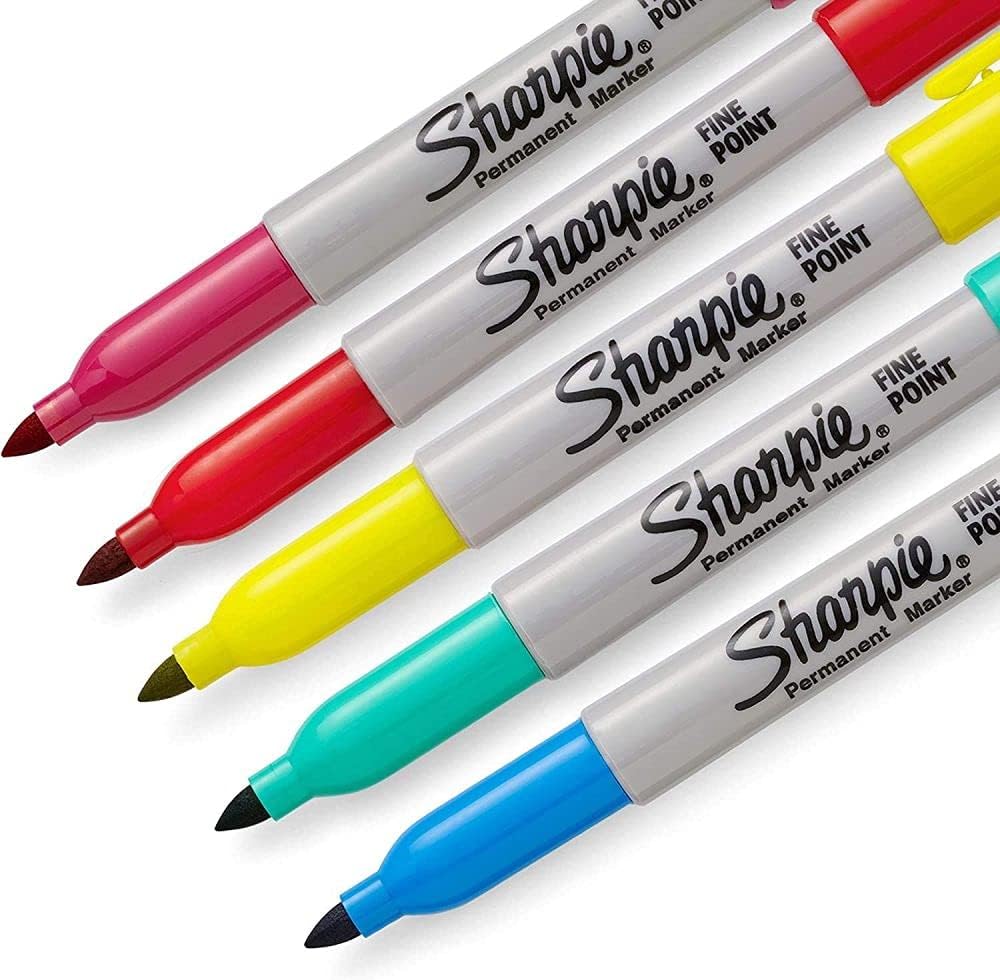 Fine Point Permanent Markers, Assorted, 5/Count, 3 Pack Pack of 2 T545