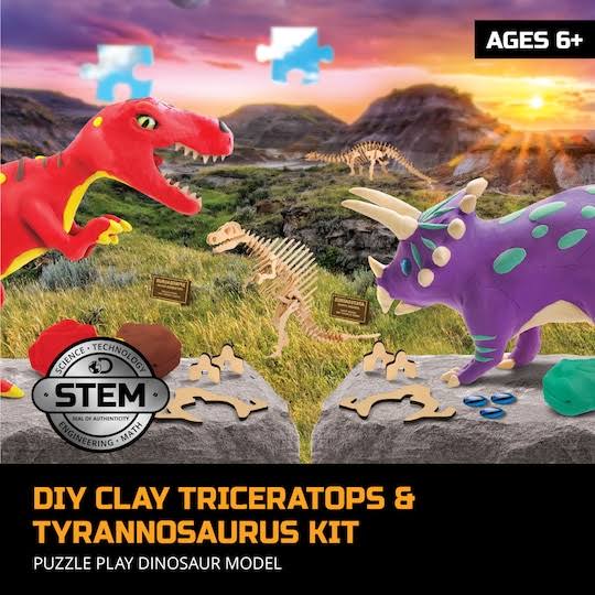 DIY Clay Triceratops & Tyrannosaurus Kit Z69345