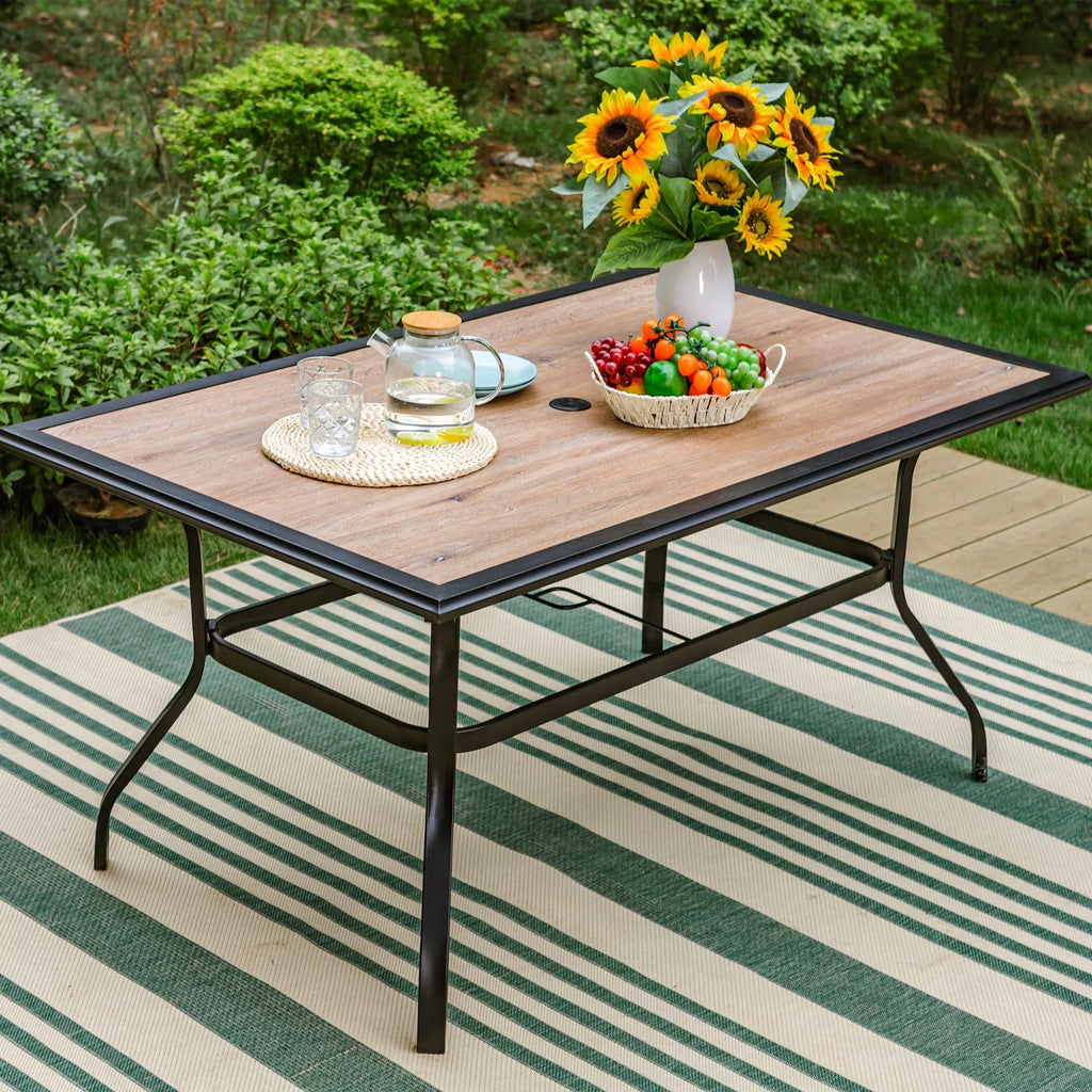 7-Piece Aluminum Outdoor Dining Set with Stackable Chairs Q12599