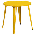 Commercial Grade 30" Round Yellow Metal Indoor-Outdoor Table V2331