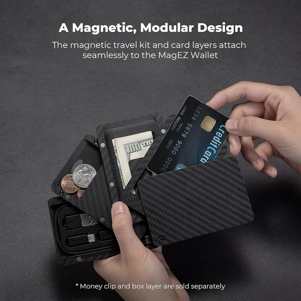 Carbon Fiber Modular Portable Electronic Tool Kit with Type-C Cable Adapters and SD Card Reader G71472