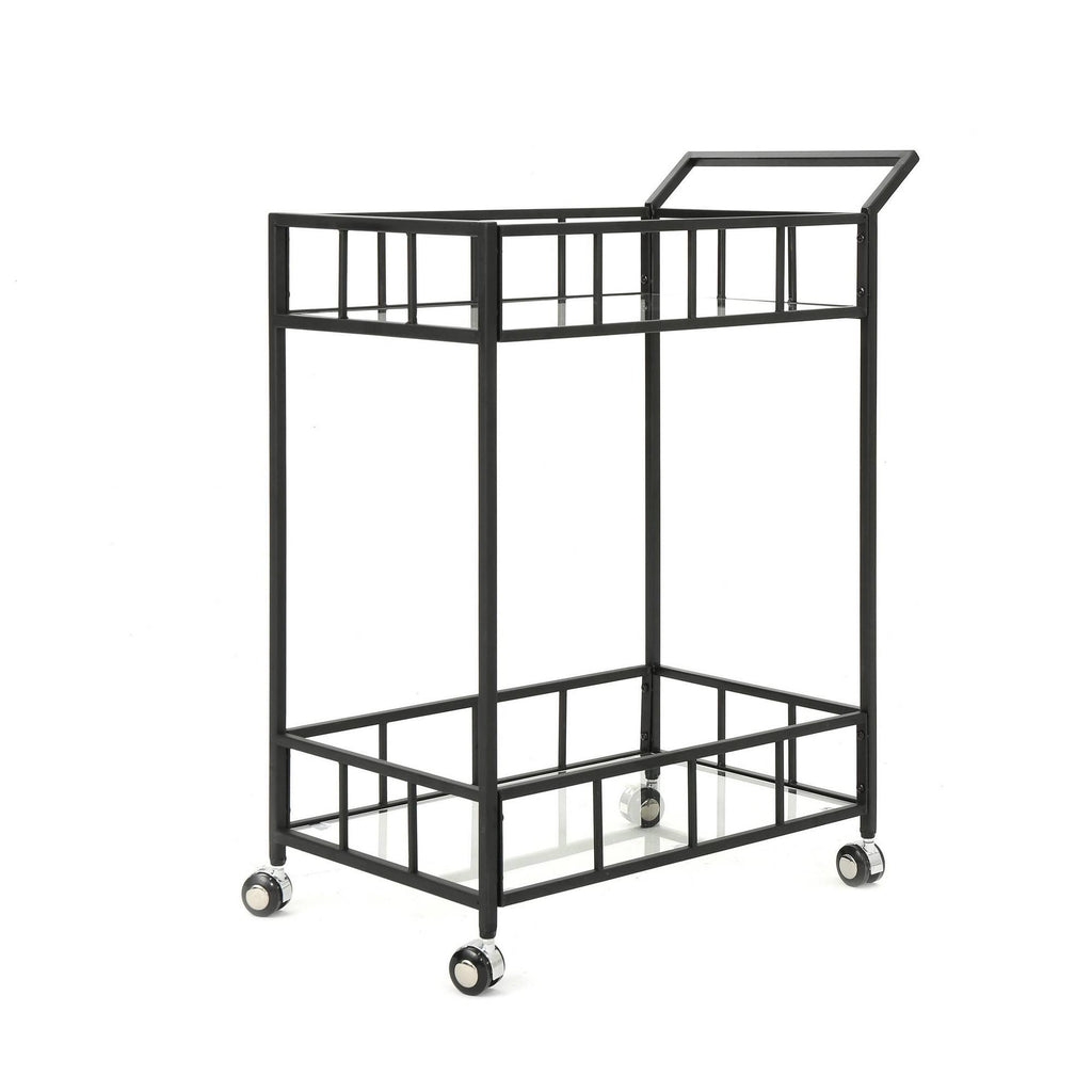 Black Glass Bar Cart K777