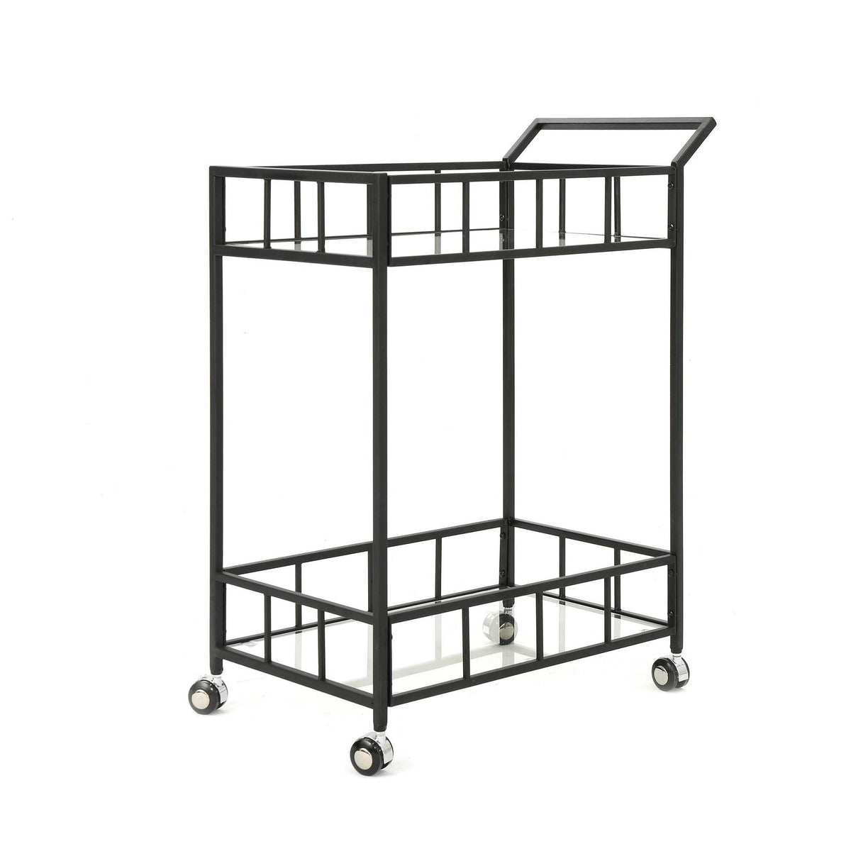 Black Glass Bar Cart K777