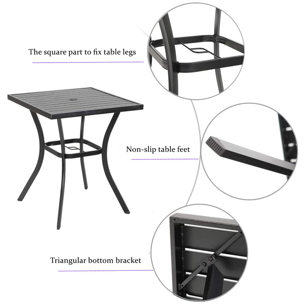 3 Pcs Patio Wicker Bistro Set Bar Table Stool H838425