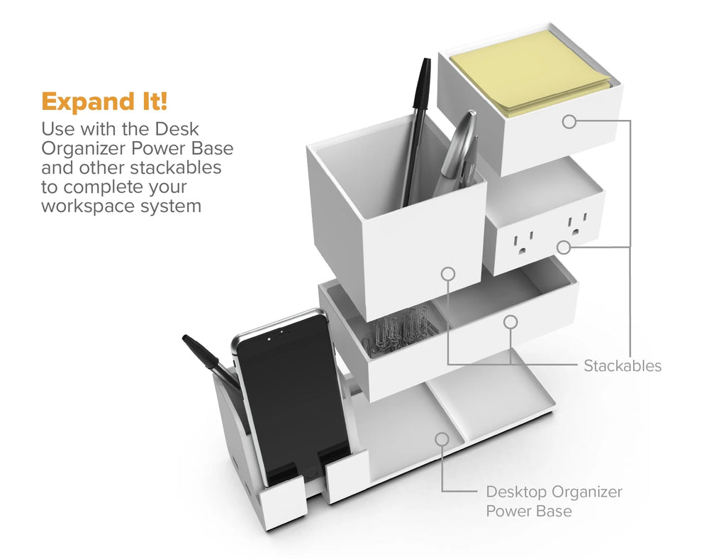 White 2-Pack Pencil Cup Desk Organizer V968