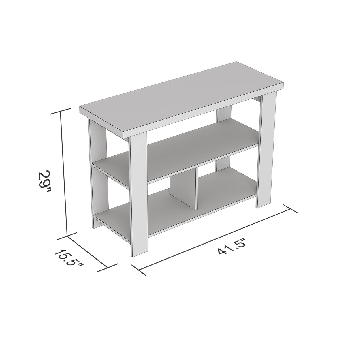 Dark Taupe 3 Shelves Console Table M447