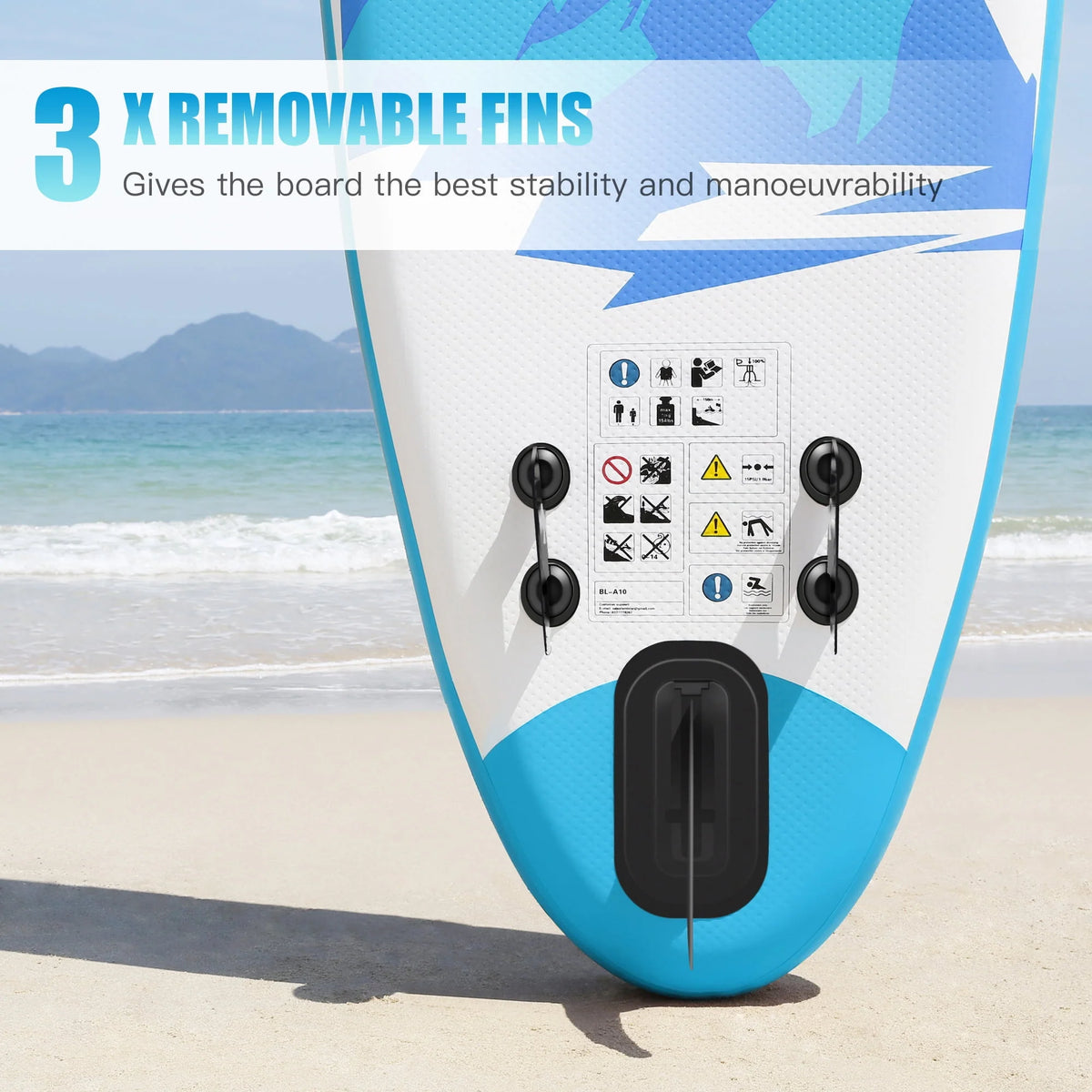 Inflatable Stand Up Paddle Board with 3 Fins, Adjustable Paddle, Pump & Carrying Backpack M341