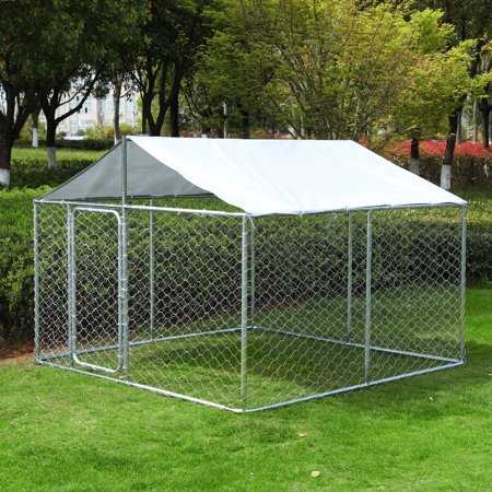 Black Outdoor Dog Kennel with Waterproof Cover A958050