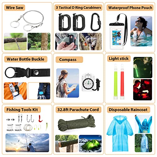250Pcs Survival First Aid Kit with Molle Bag and Emergency Tent Q102