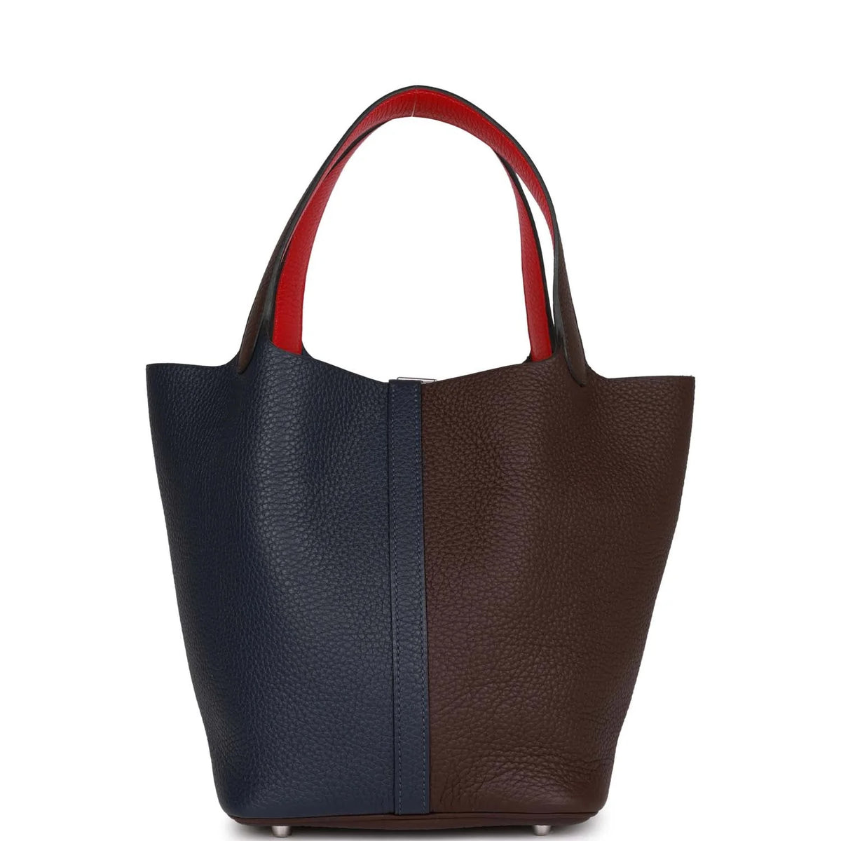 Bleu Nuit Framboise Rouge Sellier Clemence Palladium Hardware Bucket Bag X3438