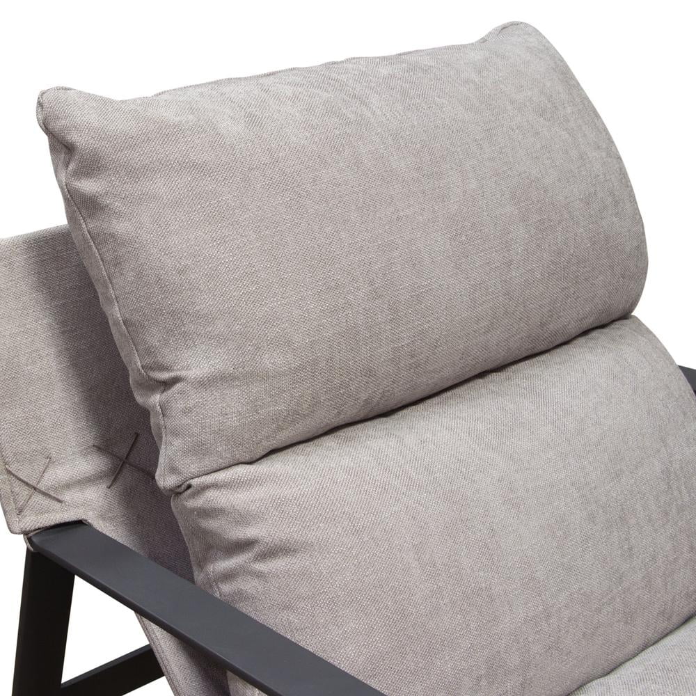 Grey Fabric Accent Chair with Black Metal Frame N211446