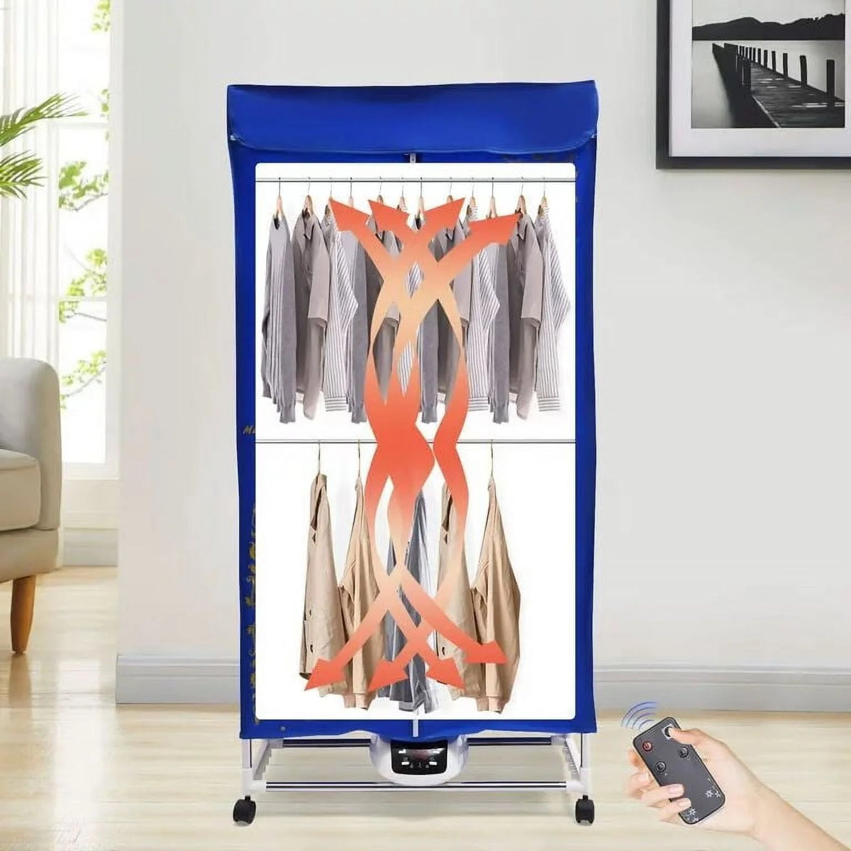 Folding Portable Electric Clothes Dryer 2 Layer 1500W B84687