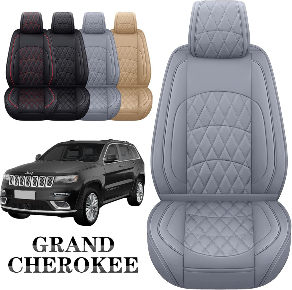 Jeep Grand Cherokee Front Seat Covers 2 PCS Waterproof Leather Black-Red O30766