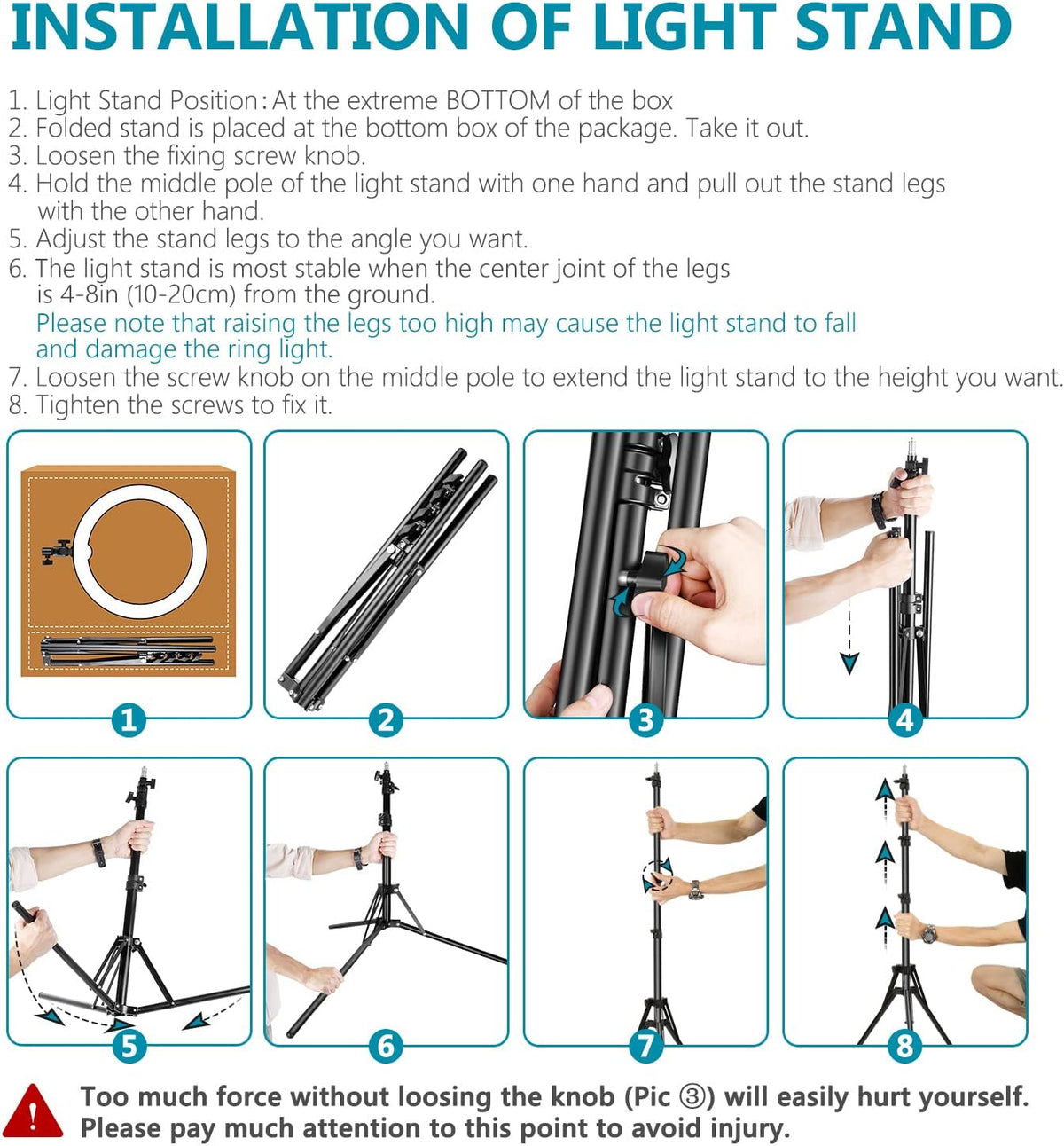 18/48cm 55W 5500K Dimmable LED Ring Light with Light Stand and Carrying Bag F9228