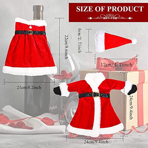 2 Sets Christmas Wine Bottle Covers and Mini Santa Hats M2727