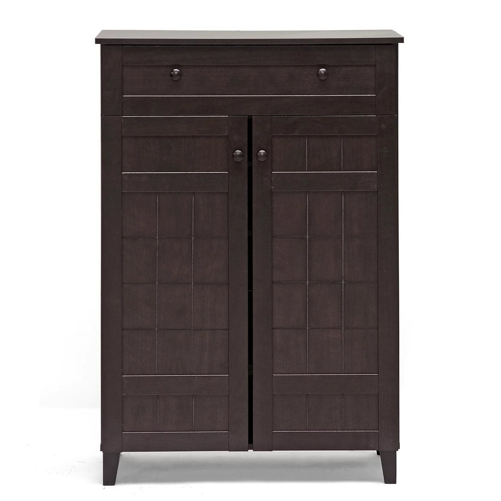 Dark Brown Wood Shoe Cabinet L863557