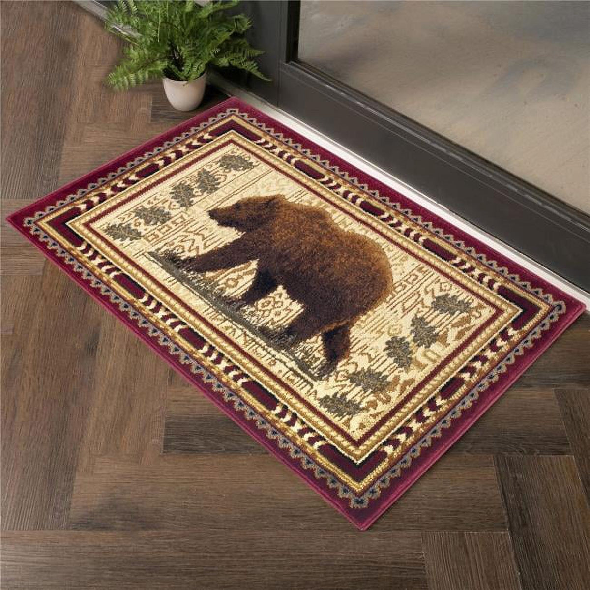 Red Rectangle Rug O631041