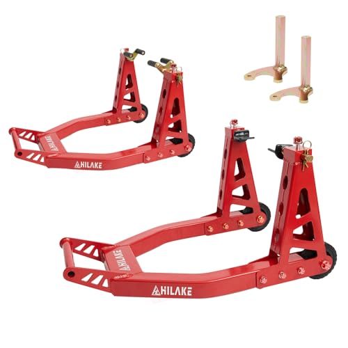 Aluminum Front and Rear Motorcycle Stands 880lbs Heavy Duty K497126