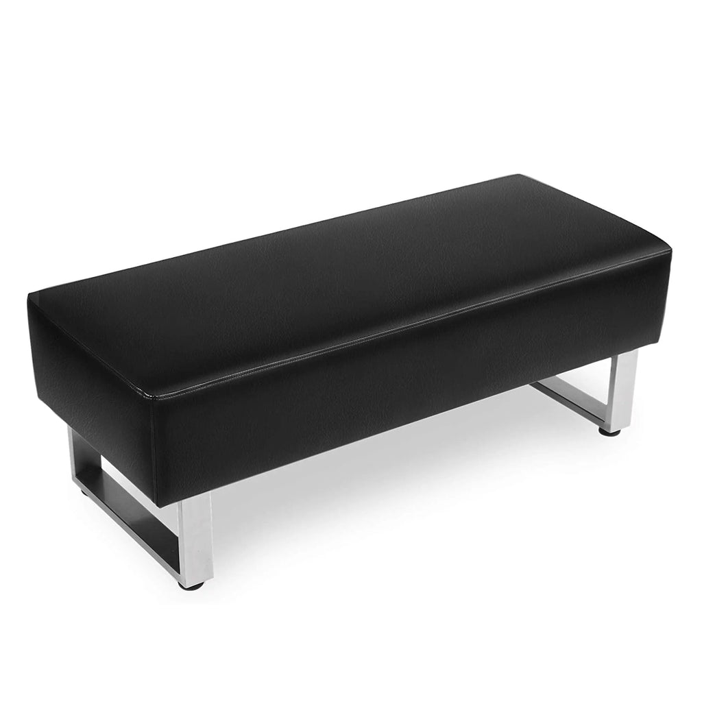 Black Faux Leather Upholstered Dining Bench Z196
