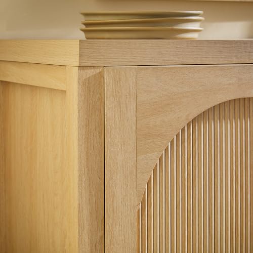 70 Inch Coastal Oak 4-Door Sideboard Buffet N95138