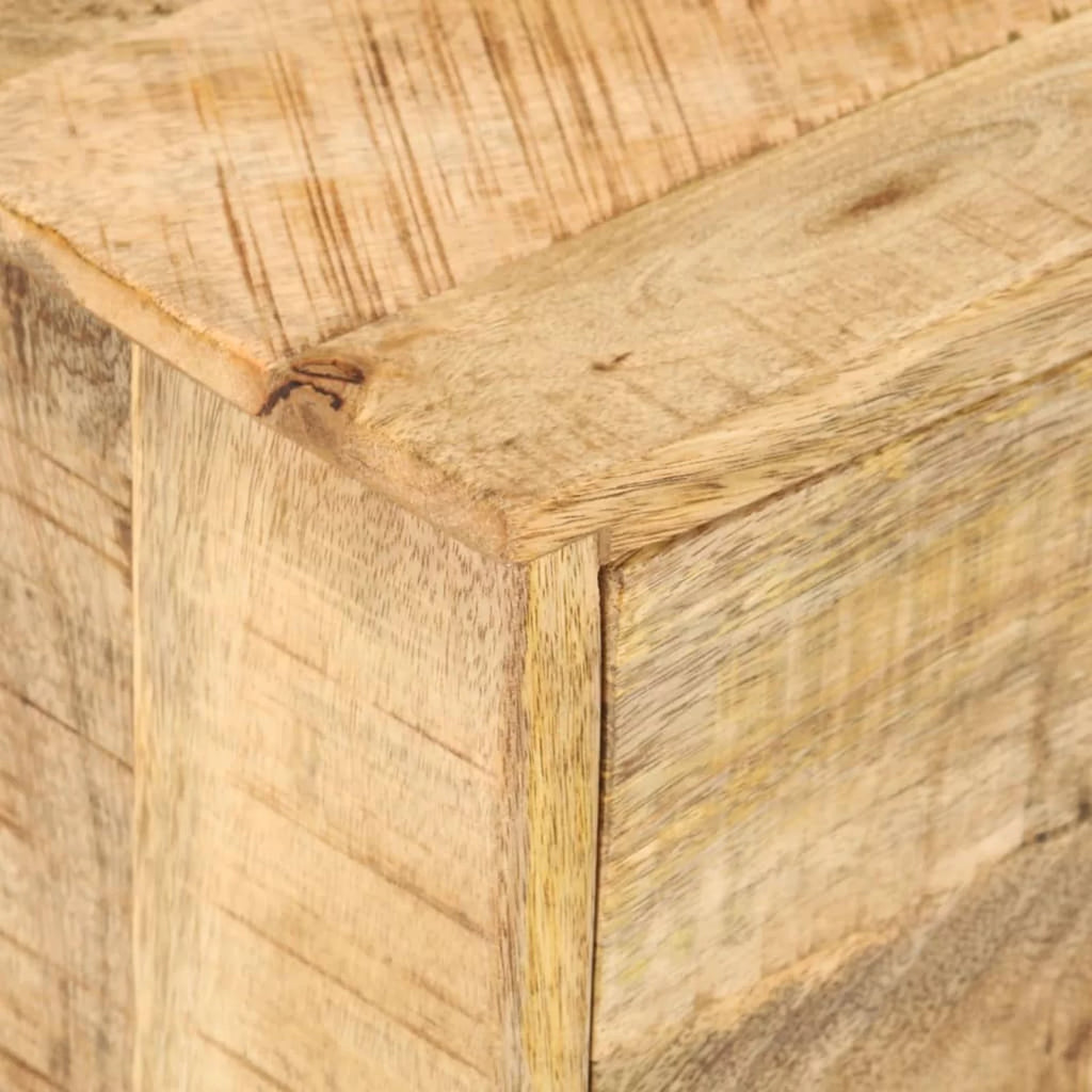 Side Table with Drawer and Wheels Mango Wood D565546